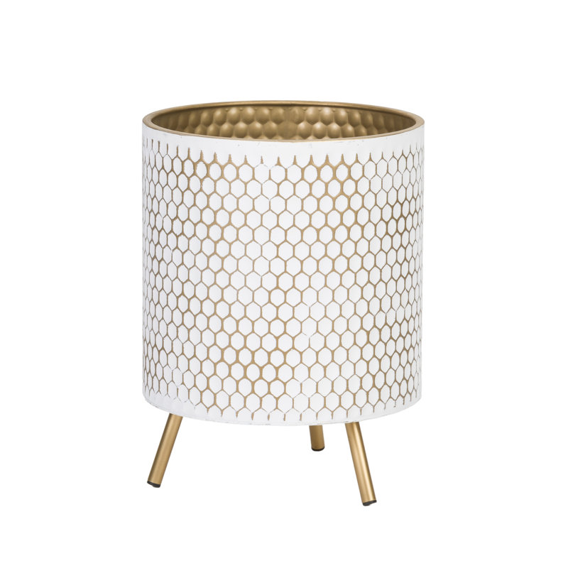 Cilka Metal Pot Planter, 16" H x 12.25" W x 12.25" D