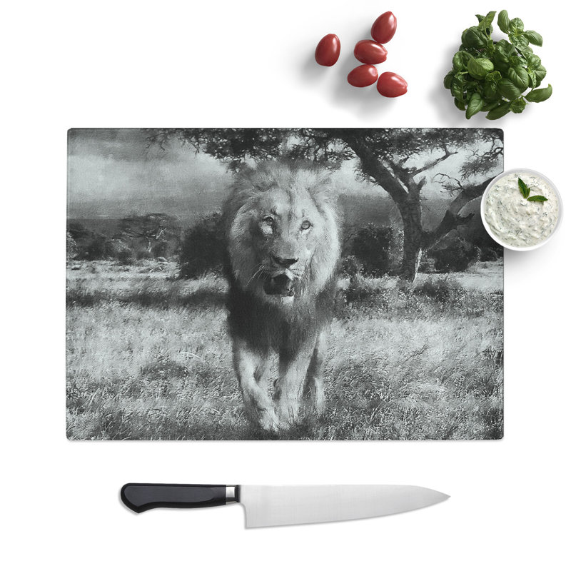 Lion Vol.5 Painting Chopping Board, 0.4cm H x 28.5cm W x 39cm L