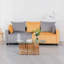Canapés modulaires | Canapé moderne en velours 2 places 82 po, gris clair, moutarde, deux tons, jaune, facile à assembler pour le salon | Gris + jaune | Standard-294619398