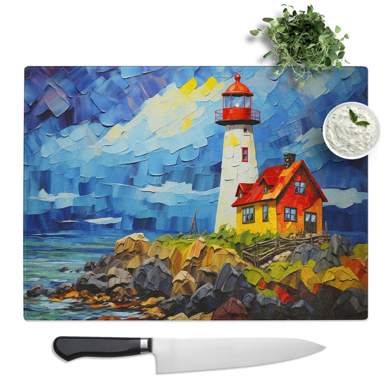 Lighthouse Contemporary  Glass Chopping Board
