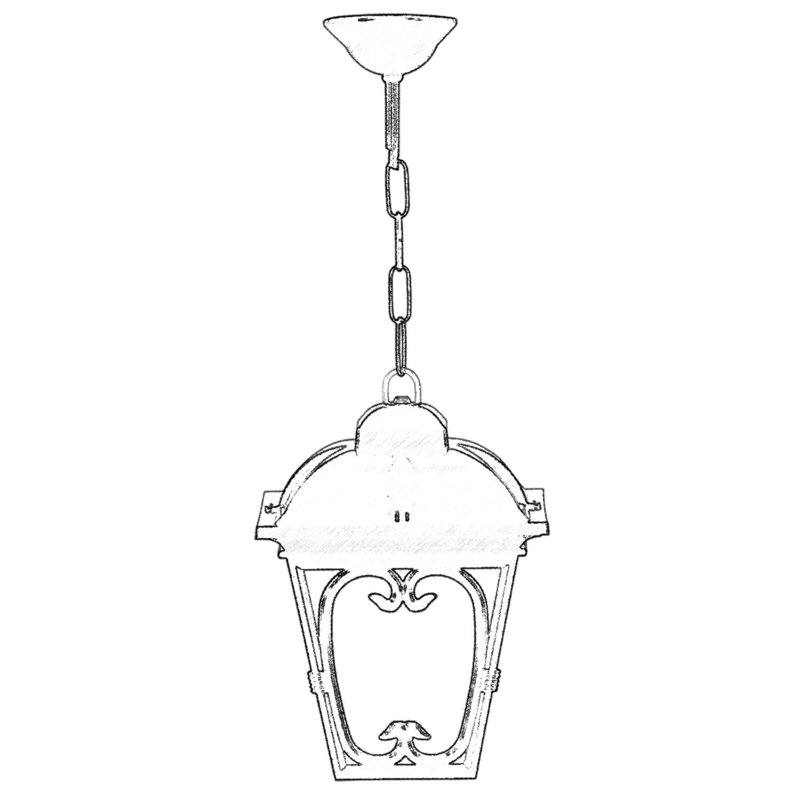 Lanterne suspendue d'extérieur 1 lumière noire Aasto