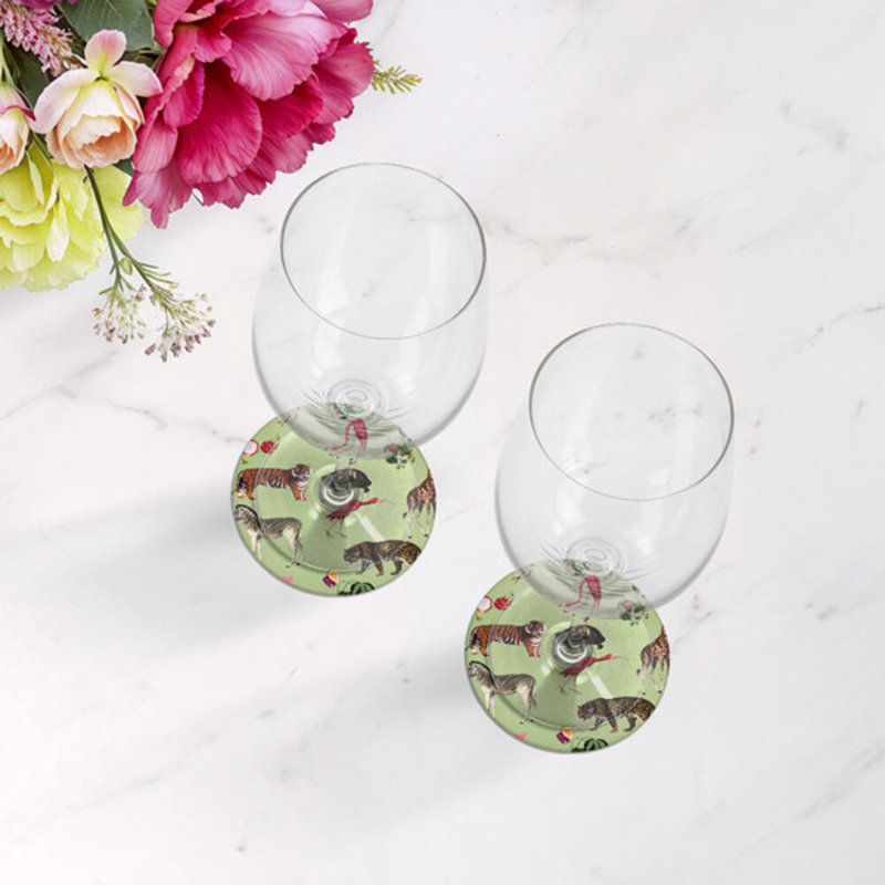 Sous-verres ronds en cuir Exotix, Avocat