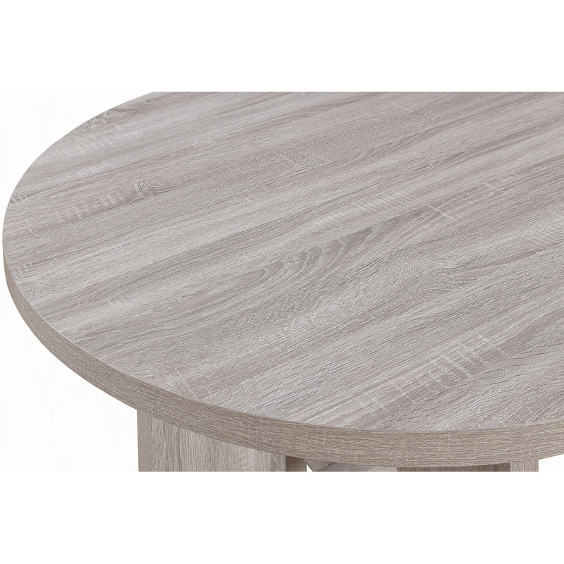 Ensemble de salle à manger 5 pièces Table ronde, chaises rembourrées, meubles de salle à manger en bois, bois de grève beige