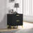 Black And Gold 2-Drawer Rectangular Nightstand