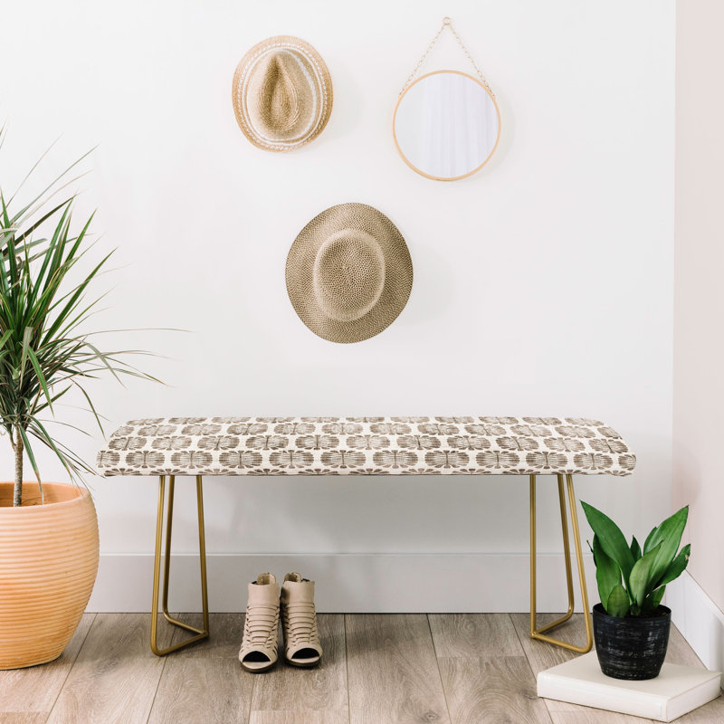 Banc rembourré Rudd, Gris / blanc / floral