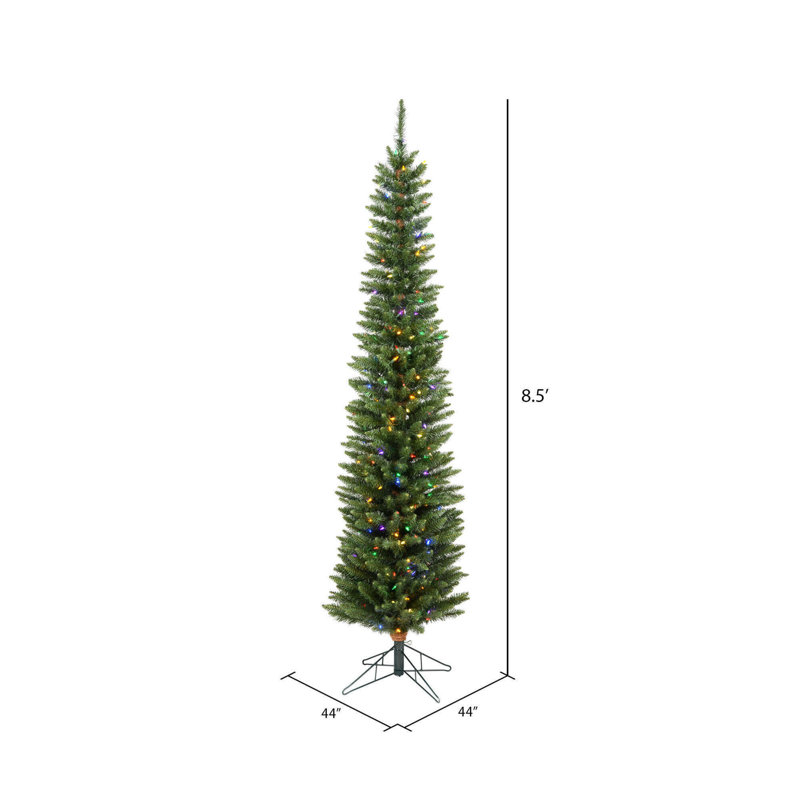 Arbre de Noël artificiel Durham Pole Pine, H 5,5 pi, DEL multicolore