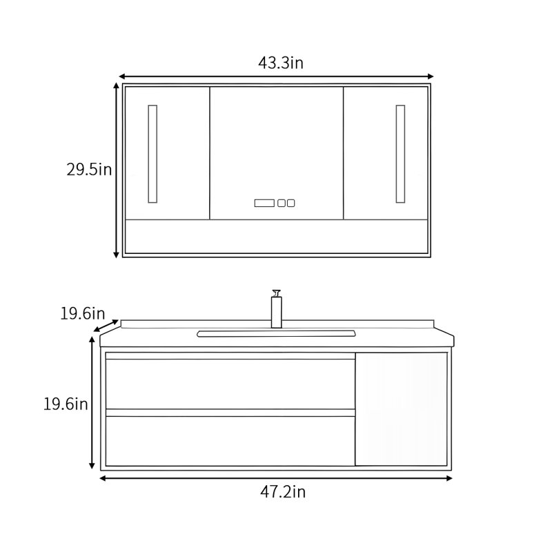 Light luxury and simple style bathroom cabinet