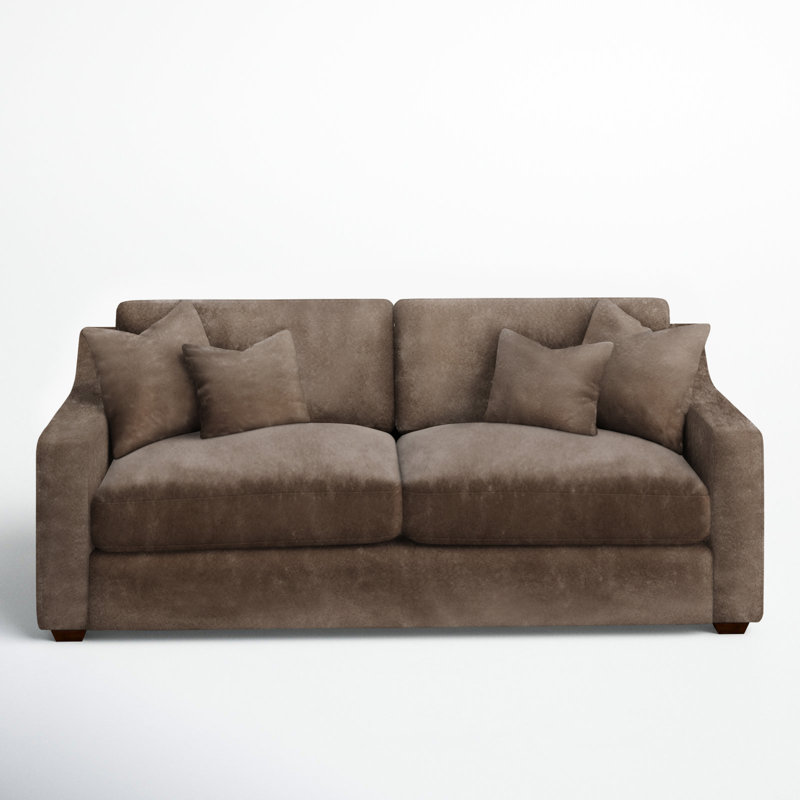 Rhodes Upholstered 94.5'' Sofa, Bella Cocoa Performance Velvet