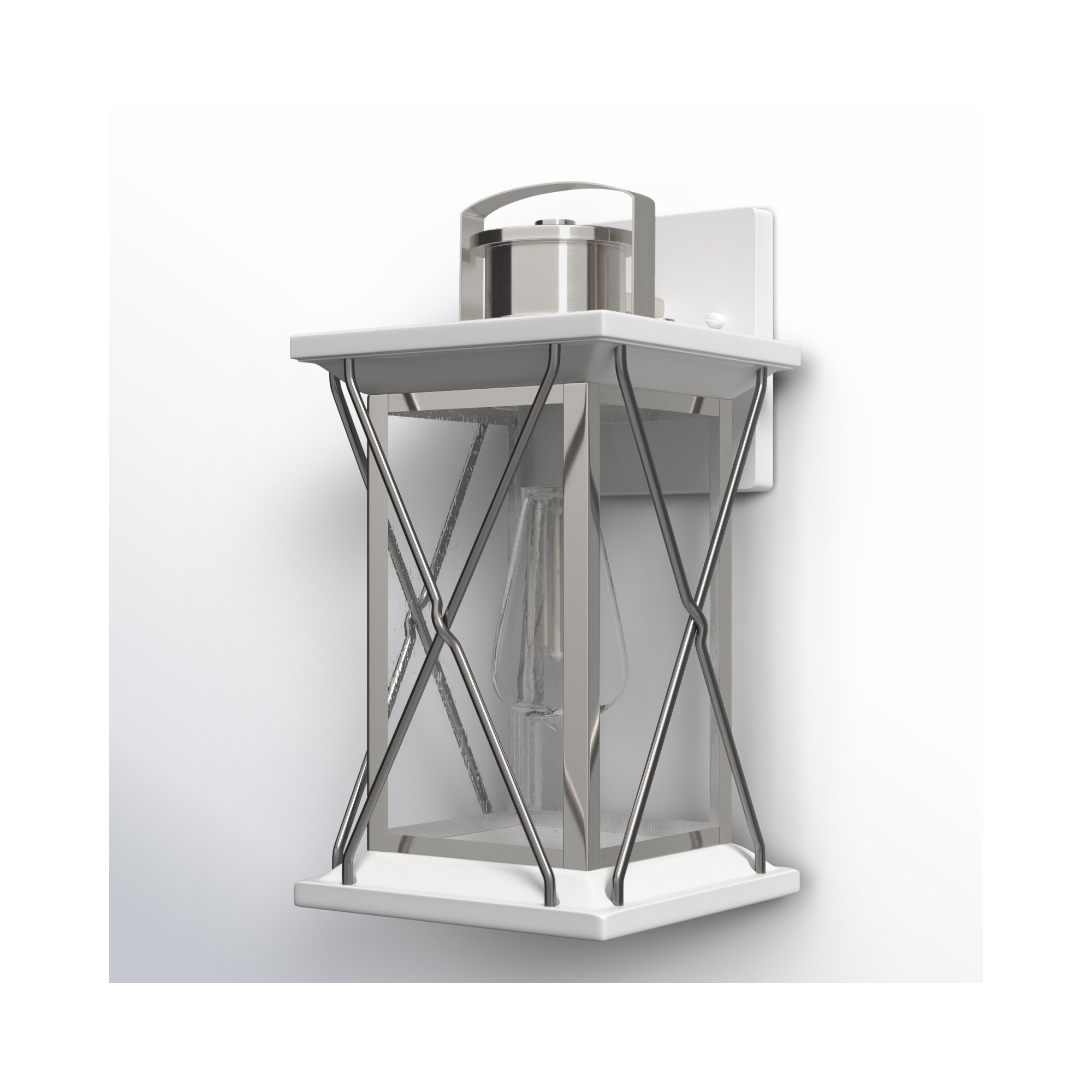 Inanna Single Light Outdoor Wall Light, Stainless Steel, 16" H x 7.5" W x 8.5" D