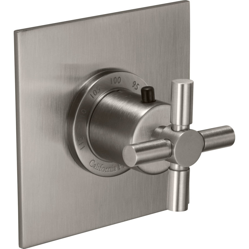 Descanso Square StyleTherm® 3/4" Thermostatic Trim Only - Smooth Handle, Matte Black