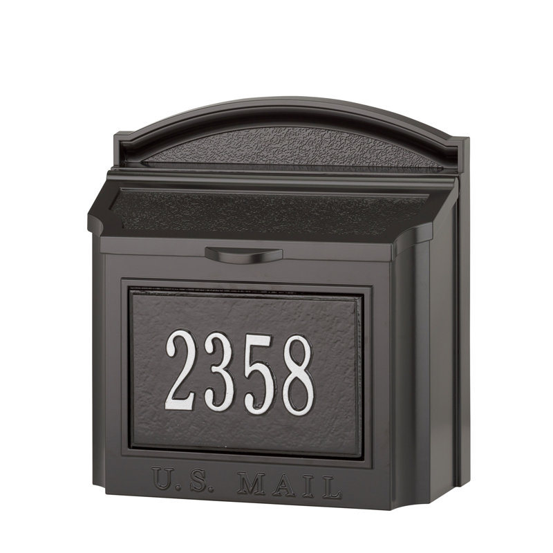 Boîte aux lettres murale verrouillable, Noir / argenté, Oui