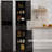 Bathroom Storage Cabinet with 2 Barn Doors and 1 Drawer, Narrow Storage Unit, Adjustable Shelves-1800830340