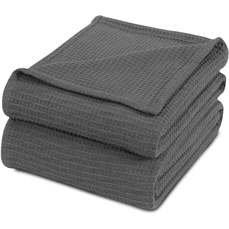 Couverture en coton, 5, Grand, Gris