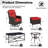 Adcox 2-Person Outdoor Rattan Patio Furniture Set with Swivel Chairs,Ottomans,Tables and Red Cushions-979609662