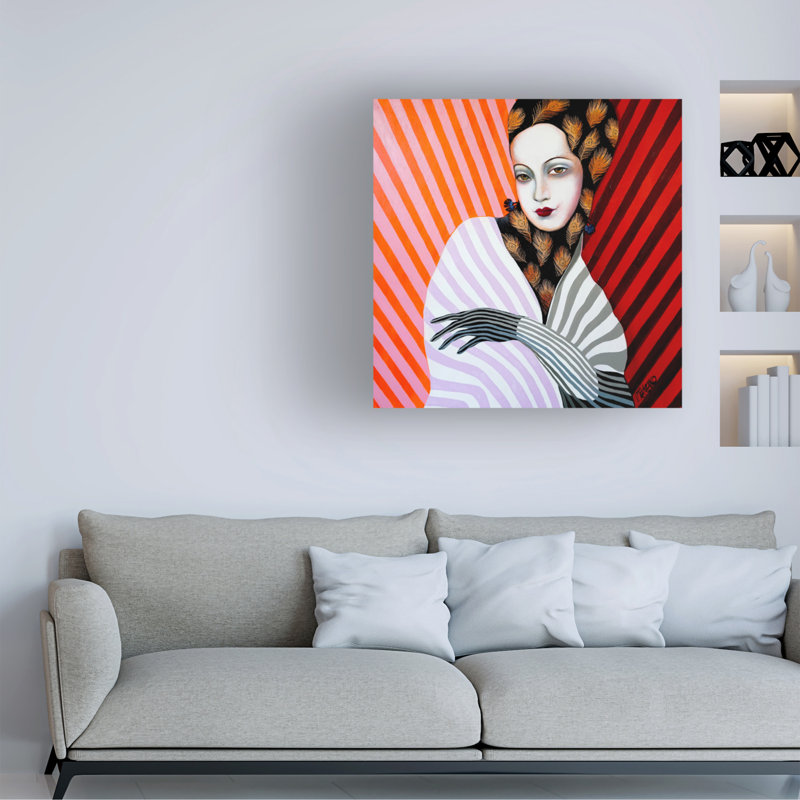Art sur toile par Victor Tkachenko Miss Peacock, H 14 po x l 14 po