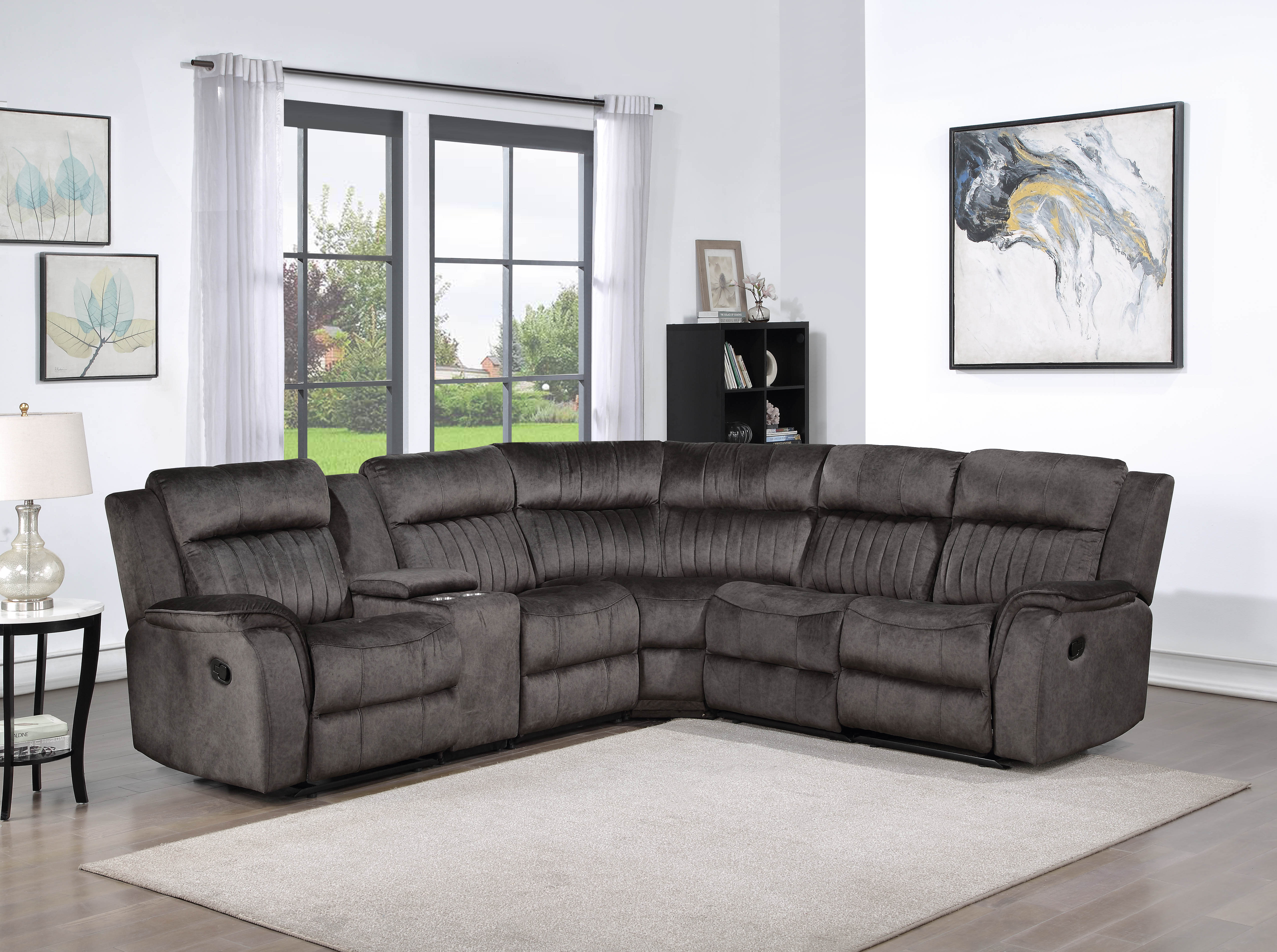 Lark Manor™ Adeodato Velvet Reversible Reclining Corner Sectional ...