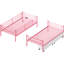 Lit superposé en métal rose avec station de charge, panneau de bar, rangement, lits séparables, pas de sommier dans le mur de la chambre à coucher,