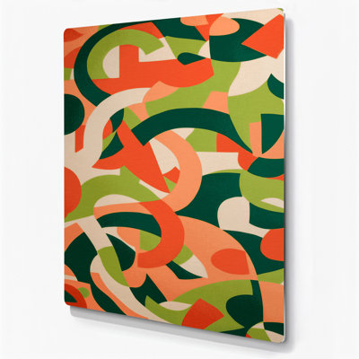 Abstract Shapes 58 Green Metal Wall Art