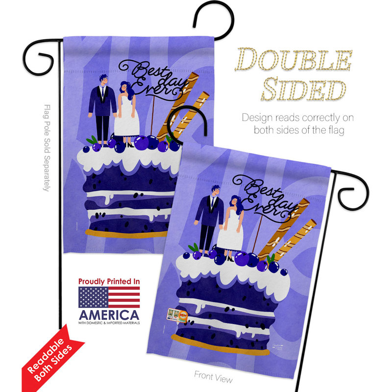 Double Sided 18.5'' H x 13'' W Polyester Wedding Garden Flag