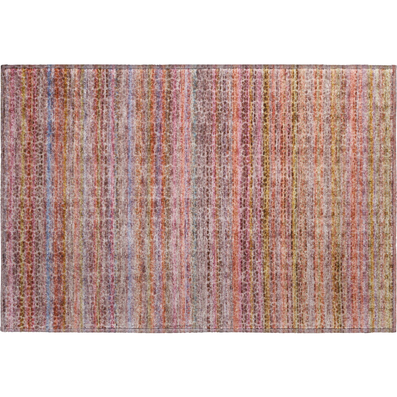 Premium Machine Washable Mayfield AMF2155 Striped Rug, Rectangle 1'8" x 2'6", Pink