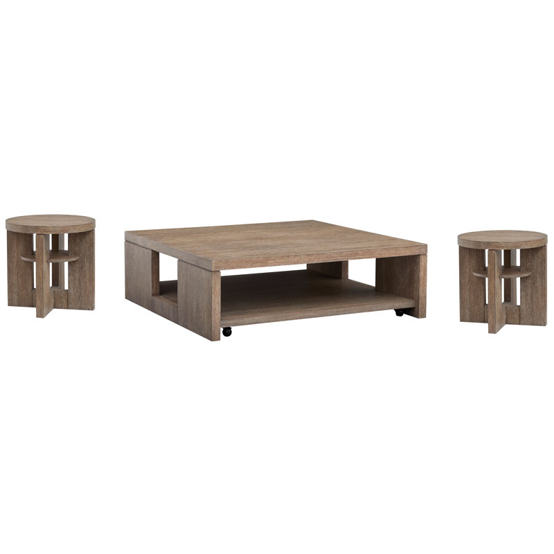 Table basse Gragg, 3 pièces: table basse, 2 tables de bout