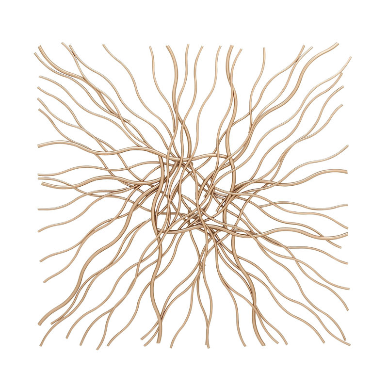 Abstract Copper and Gold Iron Wall Sculpture