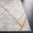 Ramm Geometric Machine Woven Polyester Area Rug in Gray/Gold-226996840