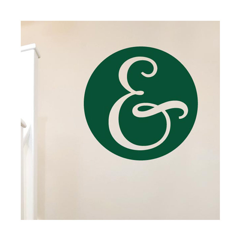 Ampersand In Circle Wall Sticker, Green