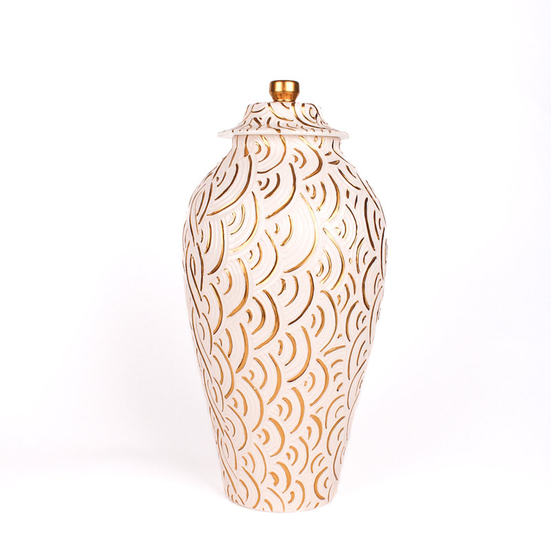 Ribbed Handmade Ceramic Jar