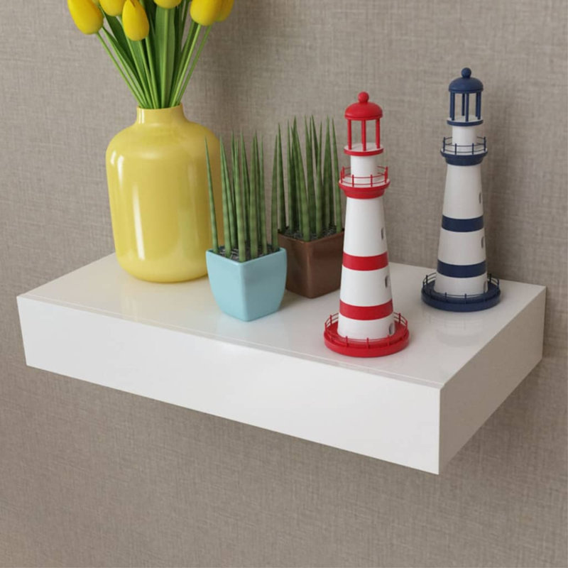 Wall Shelf Floating Shelf with Drawer Display Shelf for Books DVDs