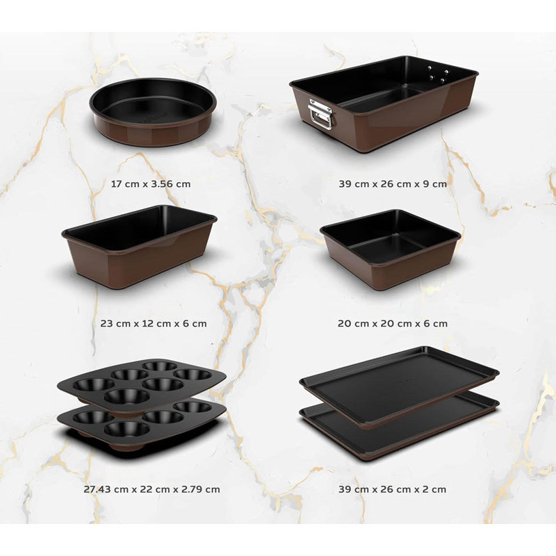 KYEUIN 8 Piece Non-Stick Steel Bakeware Set