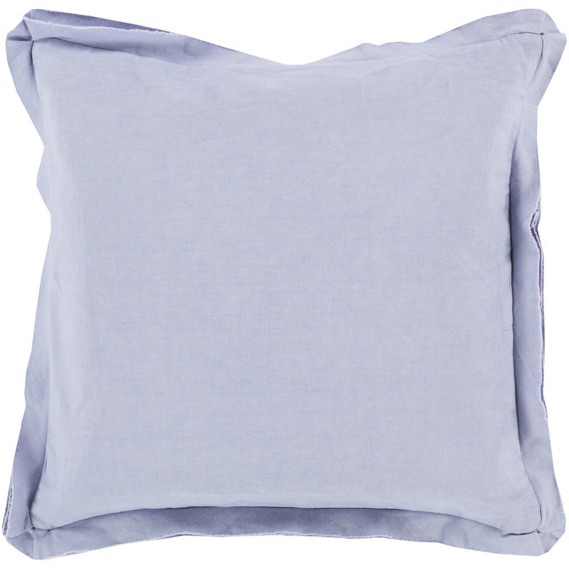  Housse de coussin carré en coton, Lavande, H 18 po x l 18 po x P 4 po, Mélange de duvet