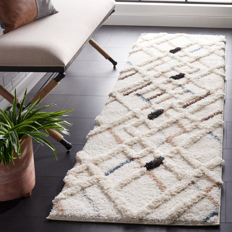 Bahrudin Hi-Lo Shag Performance Geometric Rug, Square 6'7"
