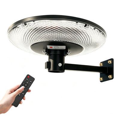 Lampadaire solaire extérieur de 42 cm (16,5 pouces) avec support mural en L, 216 DEL, étanche IP65, détecteur de mouvement, allumage automatique du crépuscule à l'aube, télécommande, idéal pour le jardin, le camping et les espaces verts.