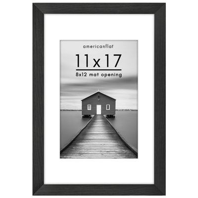 Americanflat Wide Moulding Picture Frame with Mat