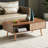 Rectangle Coffee Table With Solid Wood Legs