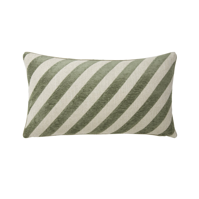 Calisson Decorative Pillow, Green/White, Rectangle 13"H x 22"W