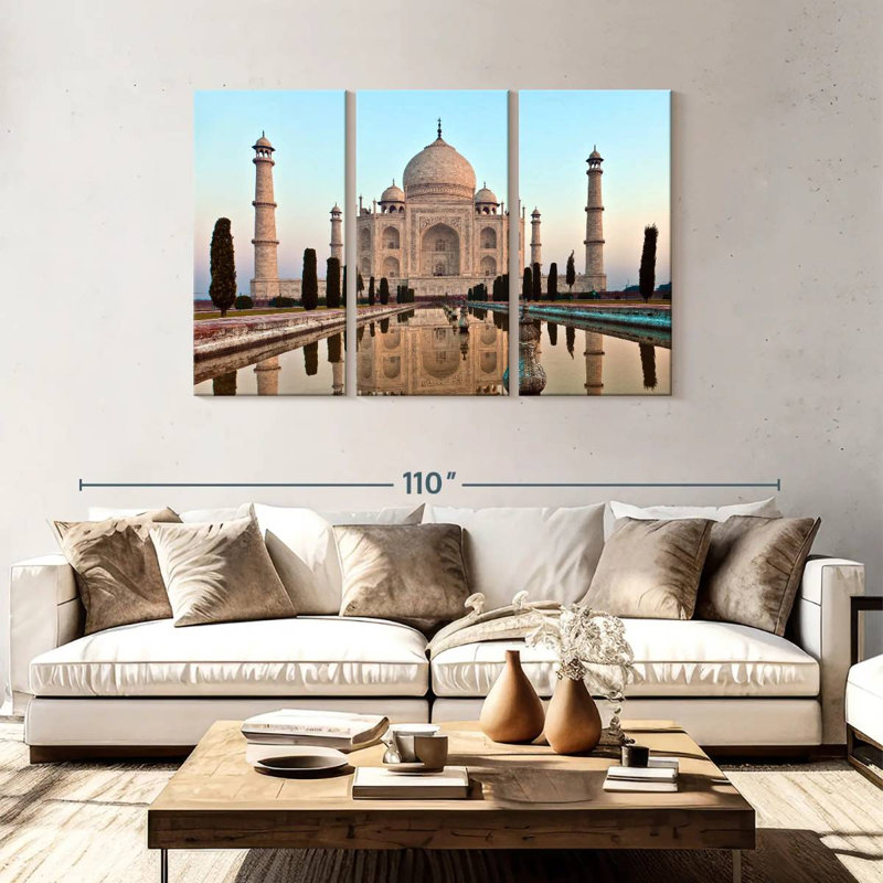 Kavia Taj Mahal au coucher du soleil, H 48 po x l 74 po
