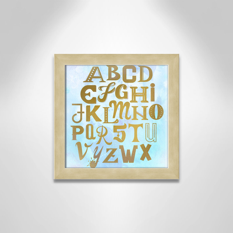 Abc Blue », impression sur papier, Encadré plat champagne, H 12 po x l 12 po x P 0,6 po