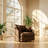 Xavier 46.1" 46.1" W x 36.8" D x 42.6" H Brown Chenille Upholstered Swivel Accent Chair with Ottoman