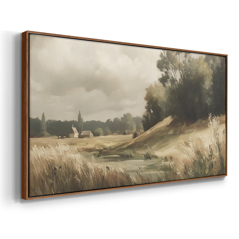 Série paysage - Lxxvi - Toile tendue avec châssis, prête à accrocher, H 21 po x l 41 po, Blanc
