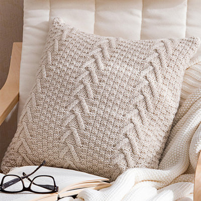 Pack of 1 Knitted 100% polyester Throw Pillow Cover 18"x18"