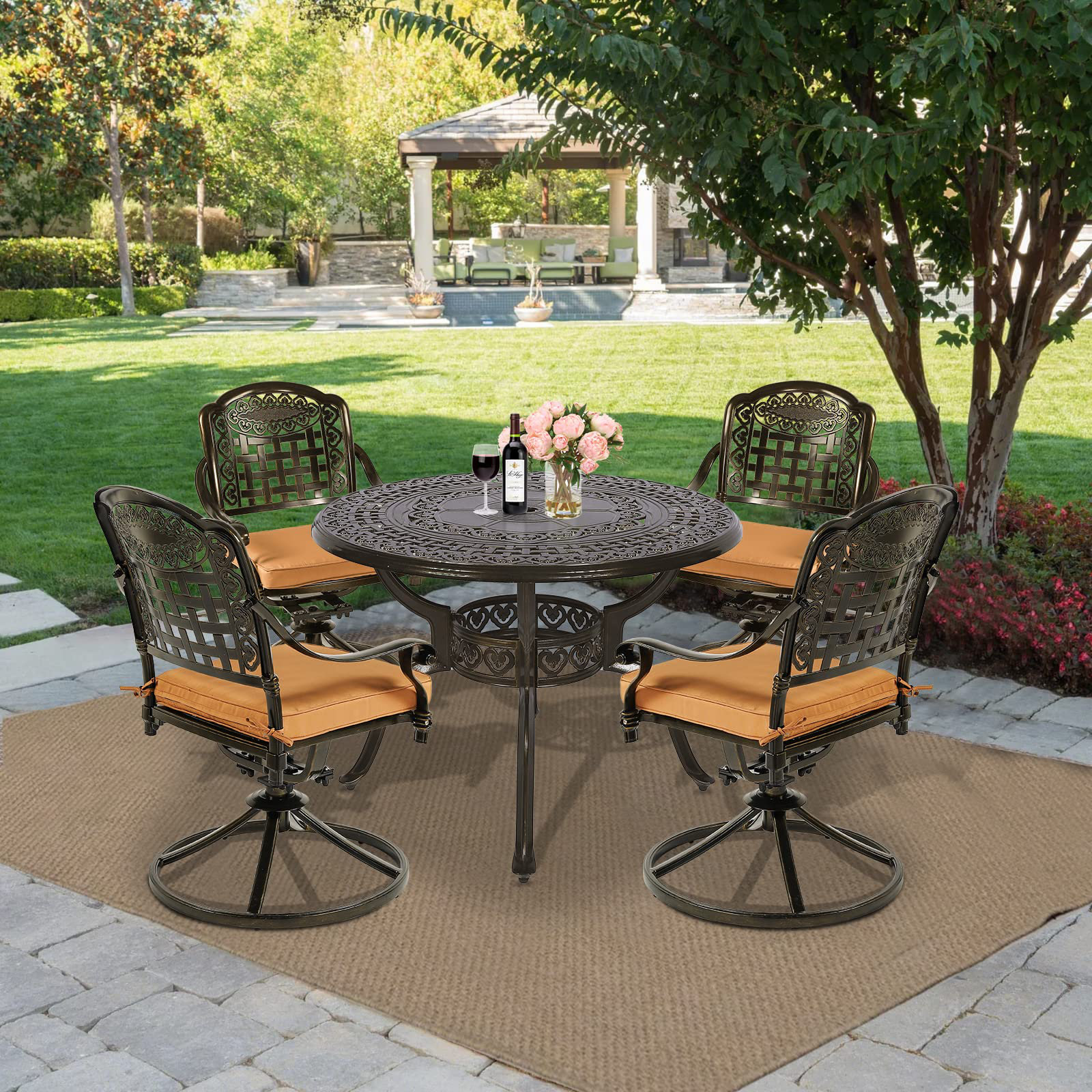 Small 4 person outdoor shop dining set