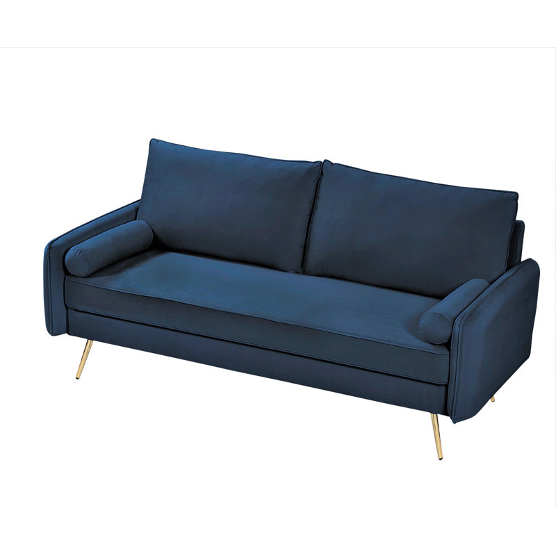 Drenda 70" Upholstered Sofa, Dark Blue Velvet