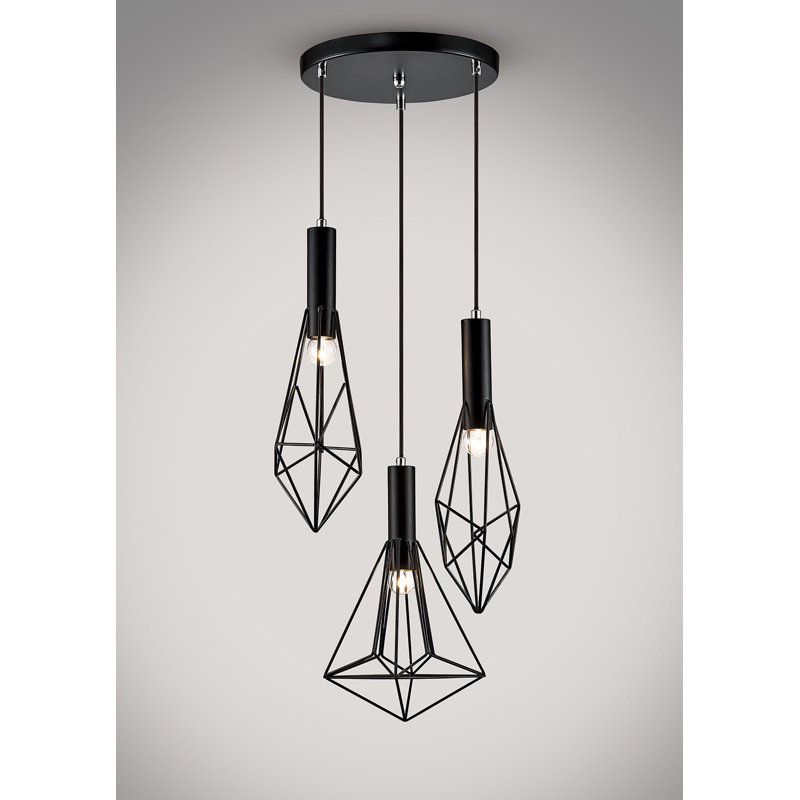Odeya 3 - Light Black Cluster Pendant
