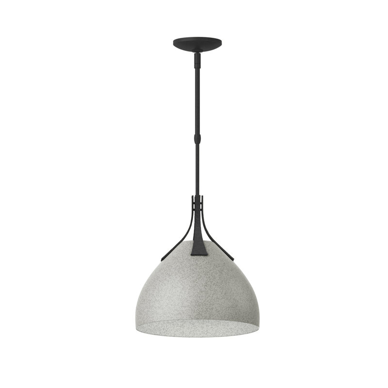 Summit 1 - Light Single Dome Pendant, Sterling, Black