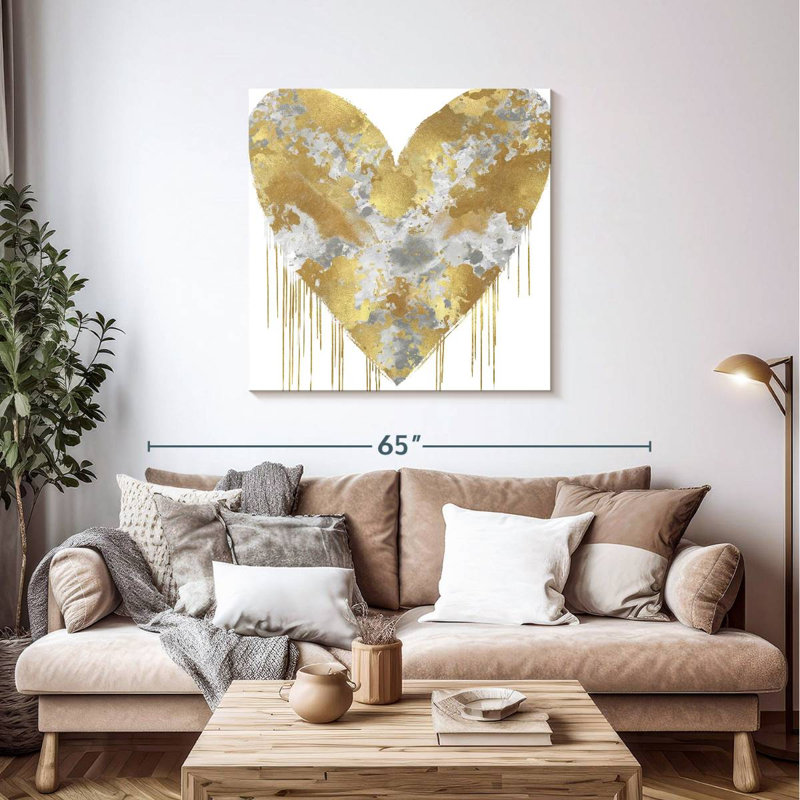 Hardie Big Hearted Silver And Gold, 39" H x 39" W