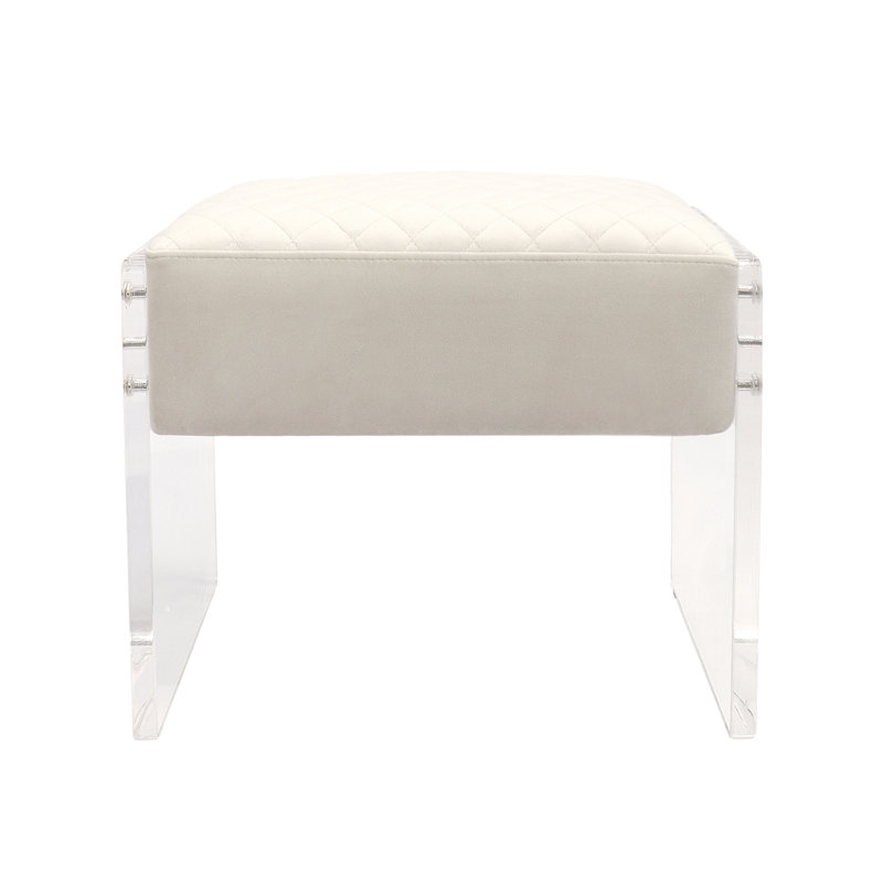 Tribecca Acrylic Base Accent Stool, White
