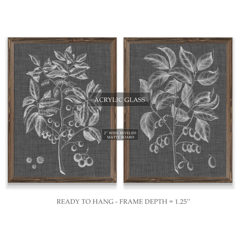 « tapis de feuillage v » par antonyme bunjamin (abe)-ensemble de 2 reproductions de photos sur toile, Espresso Framed Canvas