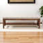 Banc rembourré Abilene beige clair avec bois fini noyer, H 17,32 po x l 51,97 po x P 17,91 po-30320085